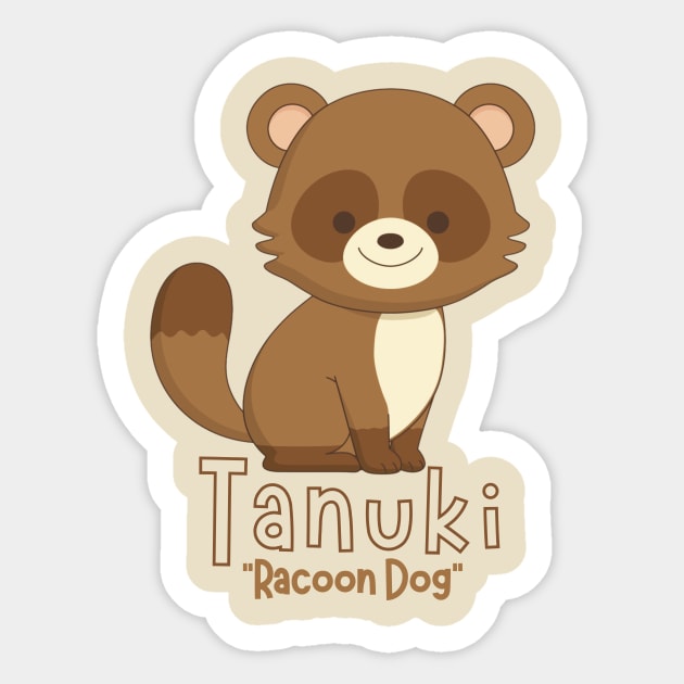 Sweet Tanuki Sticker by WearablePSA